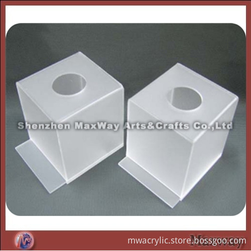Frosted Elegant Cubical Acrylic/PMMA Napkin Case/Box with simple Structure